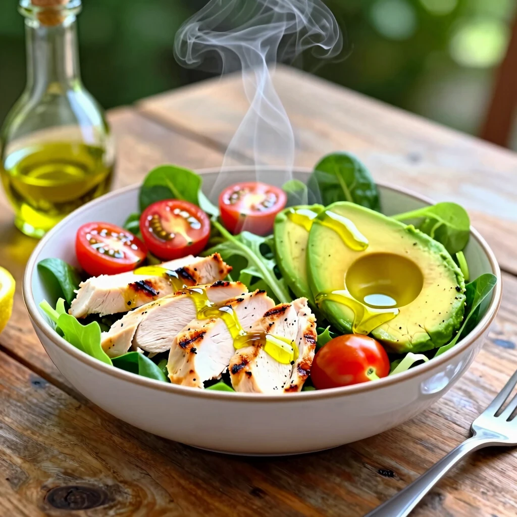 Salată delicioasă cu pui și avocado, perfectă pentru un regim de slăbit eficient.