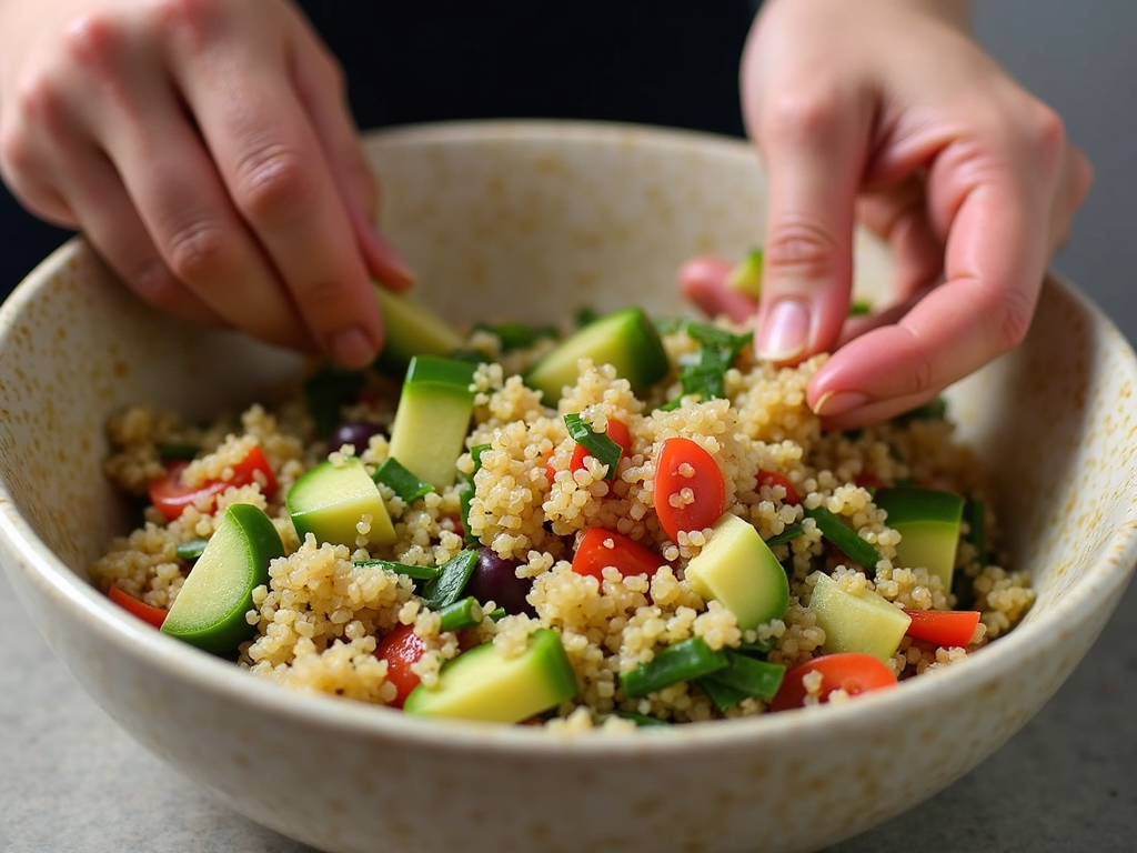 Prepararea unei salate rapide de quinoa