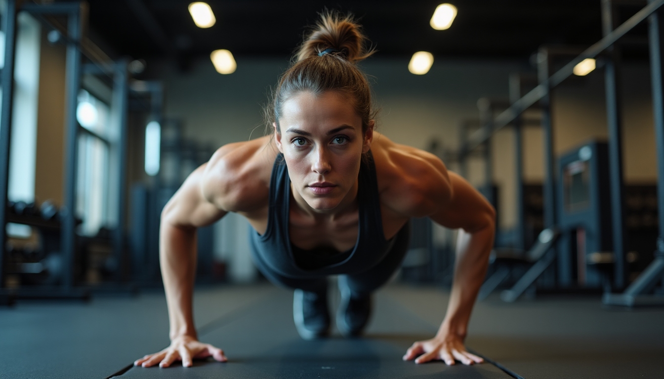 Persoană care face burpees pentru a arde grăsime rapid