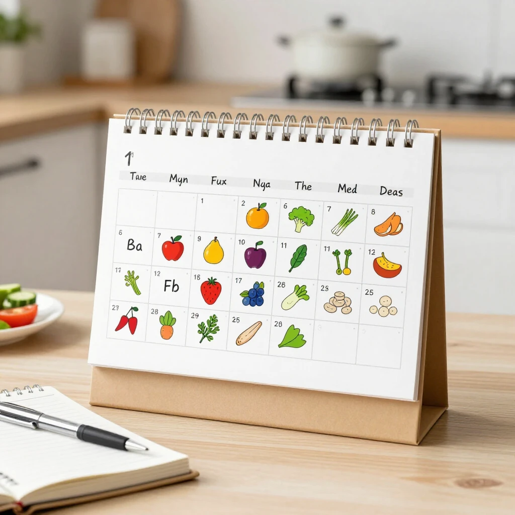 Calendar lunar cu plan de alimentație sănătoasă