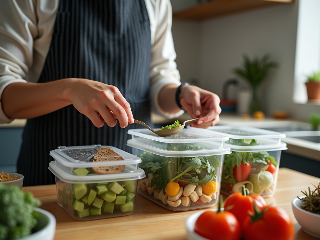 Persoană care pregătește caserole cu ingrediente sănătoase într-o bucătărie confortabilă