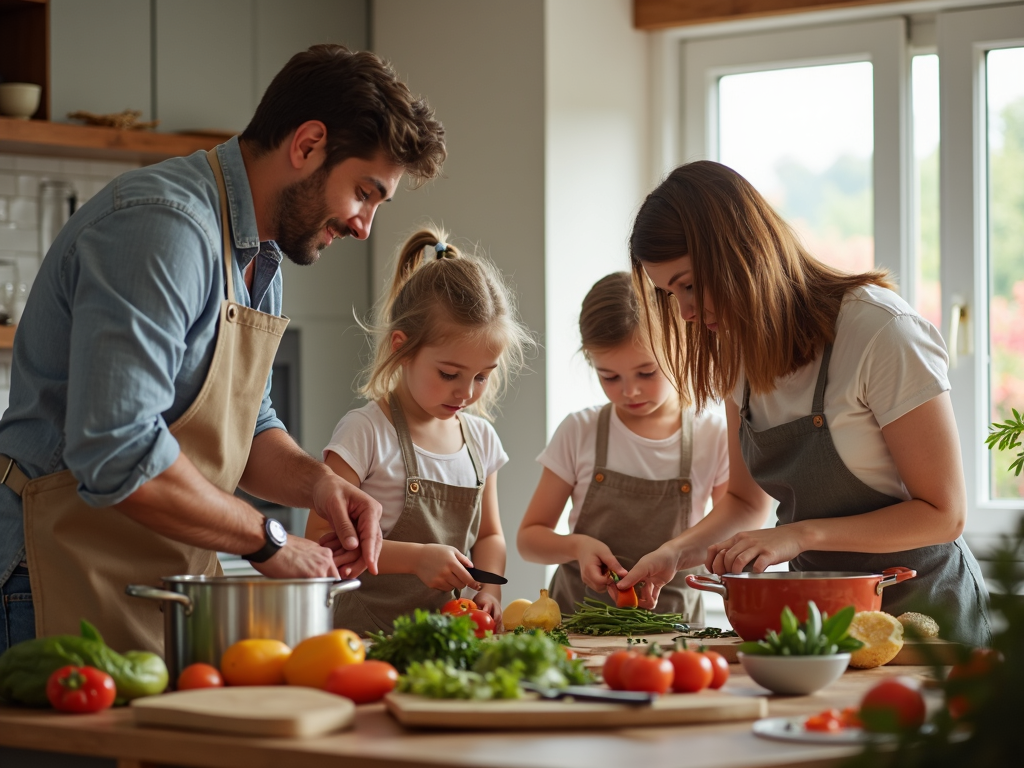Familia implicată în planificarea și prepararea meselor