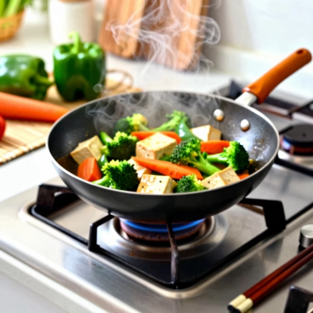 Stir-fry vegetal cu tofu, o rețetă rapidă și colorată pentru cină