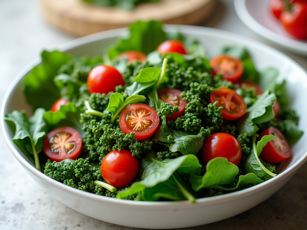 Salată nutritivă cu legume cu frunze verzi pentru slăbit