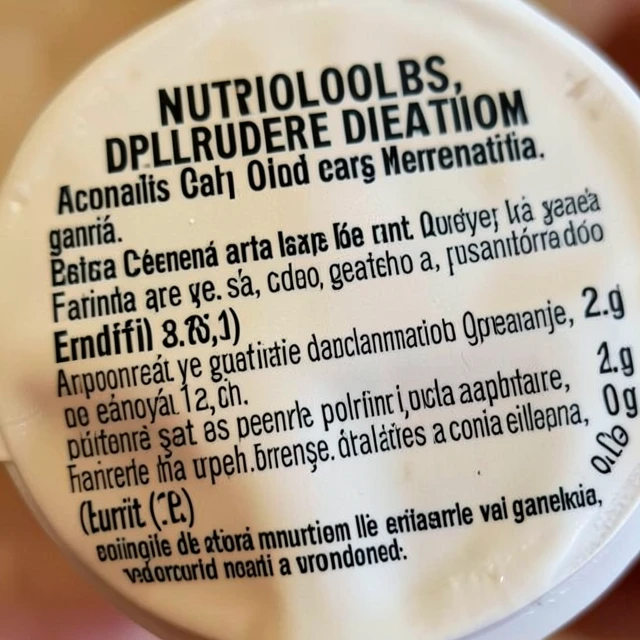 Etichetă nutrițională detaliată de pe un iaurt – exemplu practic de citire corectă