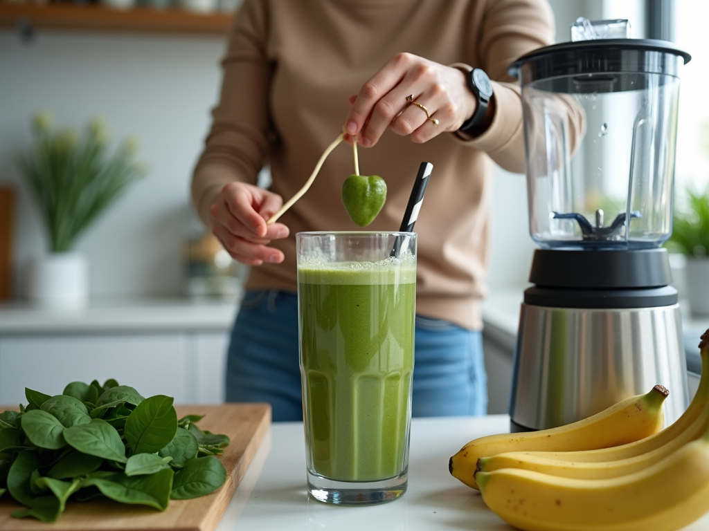 Prepararea unui smoothie sănătos la birou