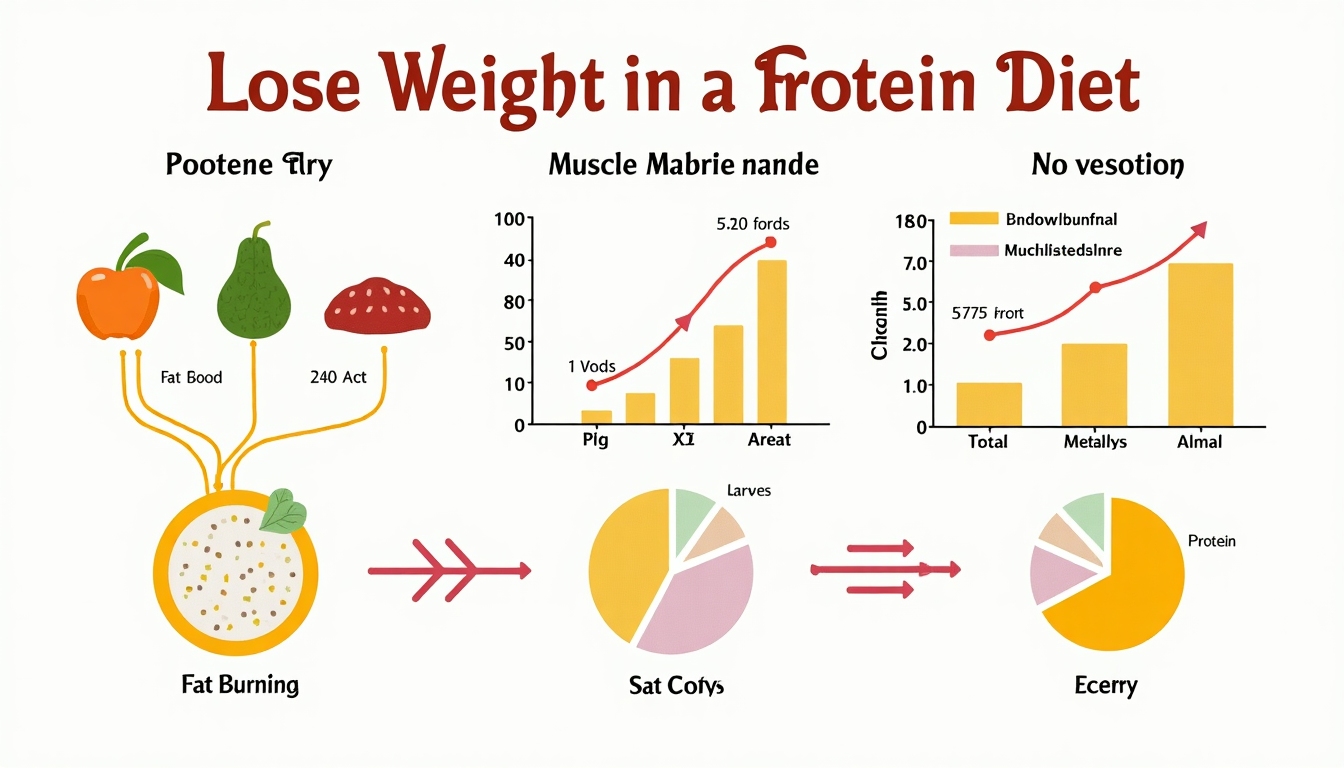Grafica explicativă a procesului metabolic în timp ce slăbești cu o dietă proteică.
