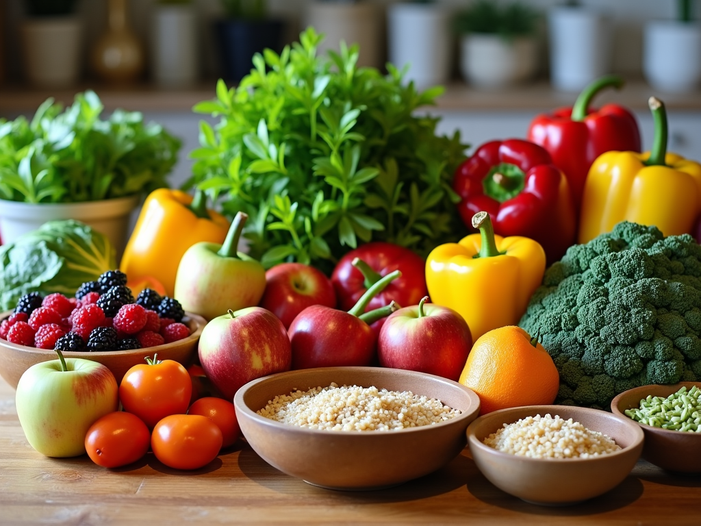 Fructe și legume proaspete, alături de cereale integrale