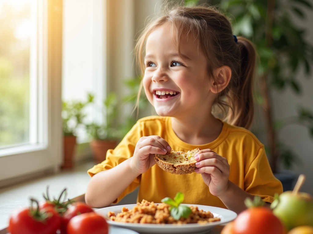 Persoană fericită savurând o masă echilibrată