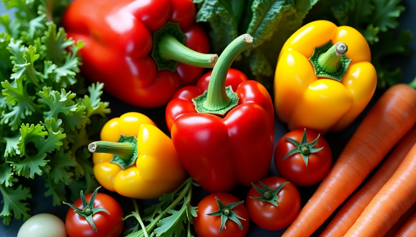 Legume proaspete și colorate, o alimentație tipică pentru vegetarieni.
