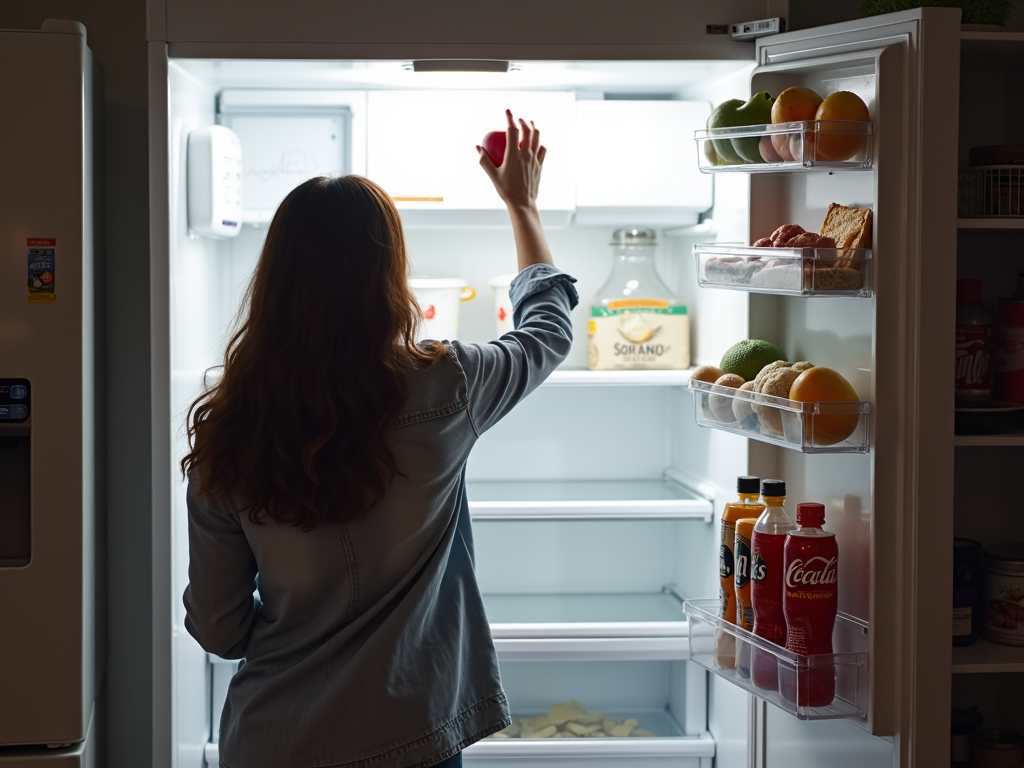 Persoană alegând o gustare sănătoasă în loc de junk food