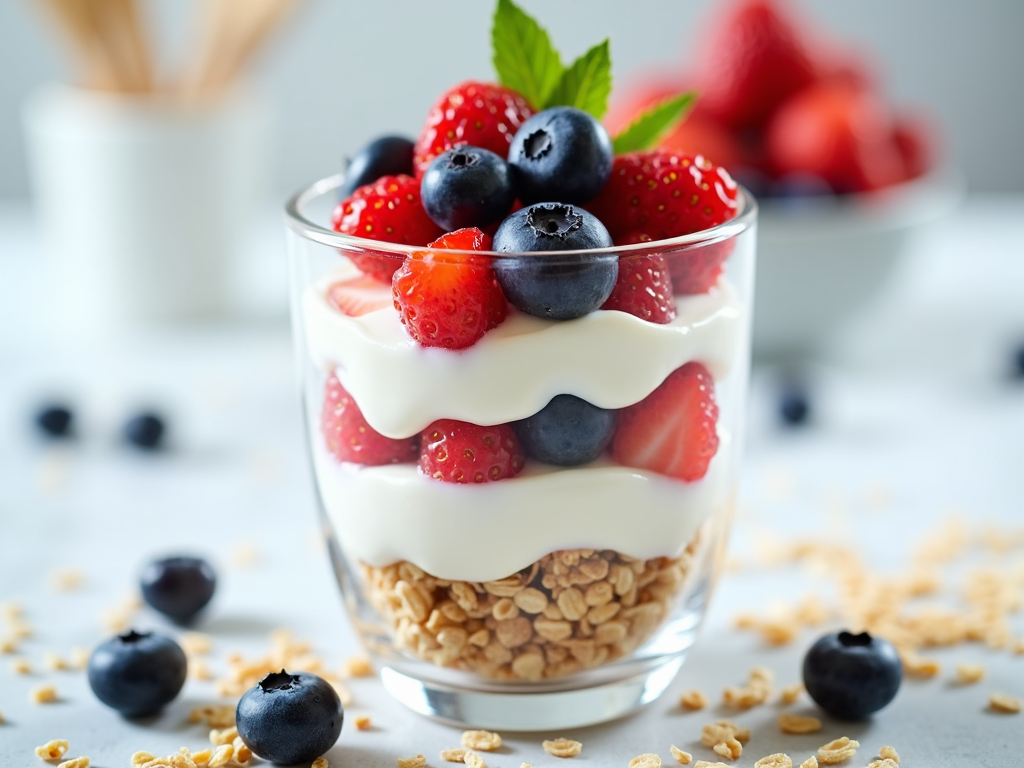 Parfait de iaurt cu fructe