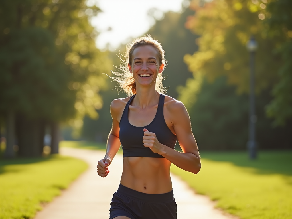 Persoană făcând jogging în parc