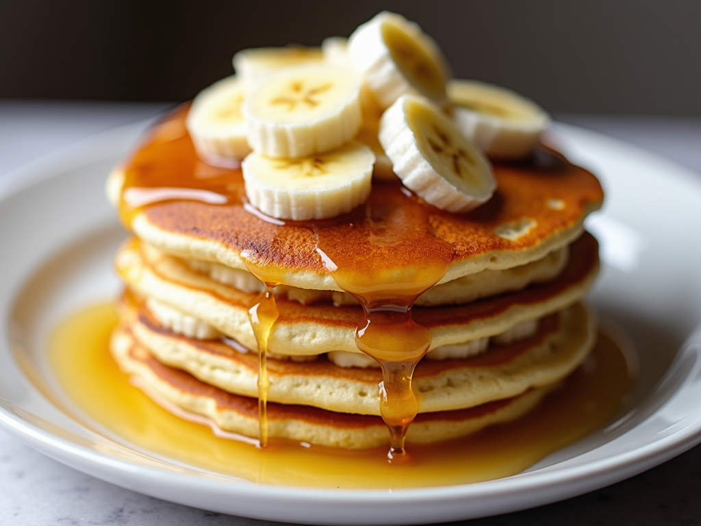 Pancakes aurii cu banane și miere