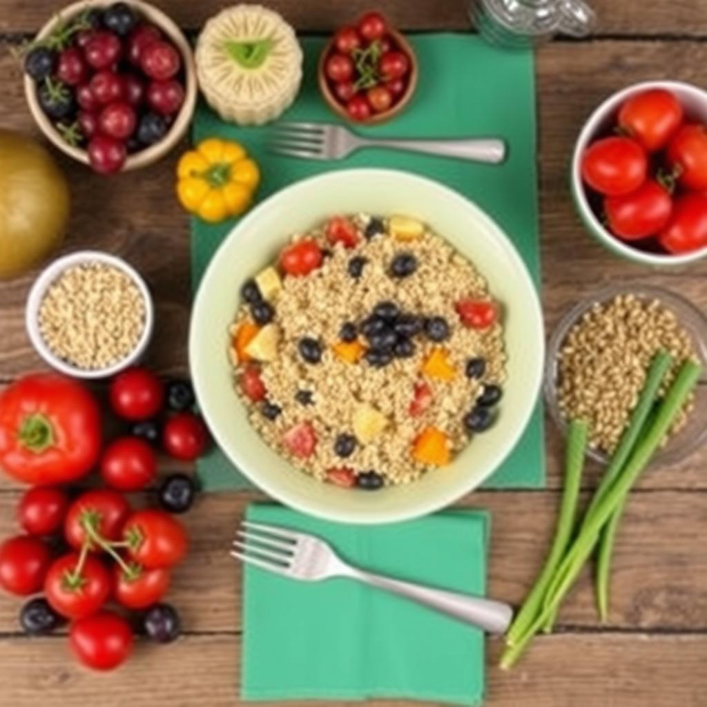Pregătirea unei mese sănătoase cu alimente integrale.