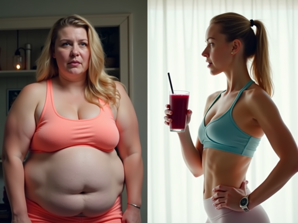 Transformare impresionantă prin slăbire cu smoothie-uri