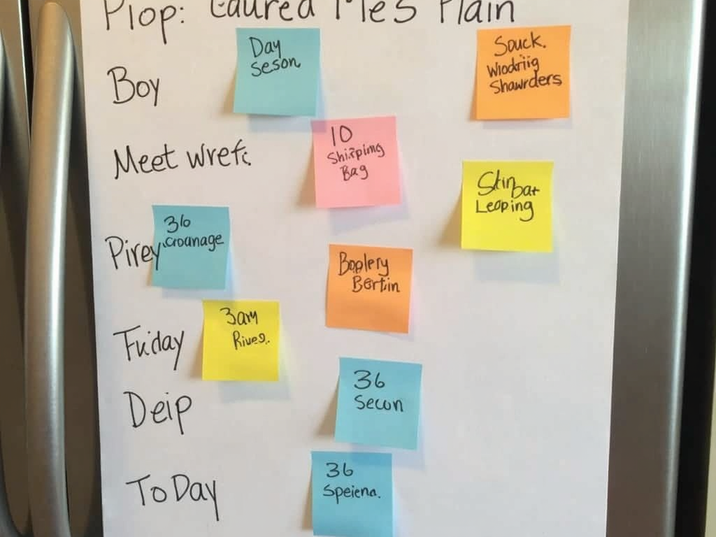 Planificarea meselor pe o săptămână cu ajutorul unui calendar