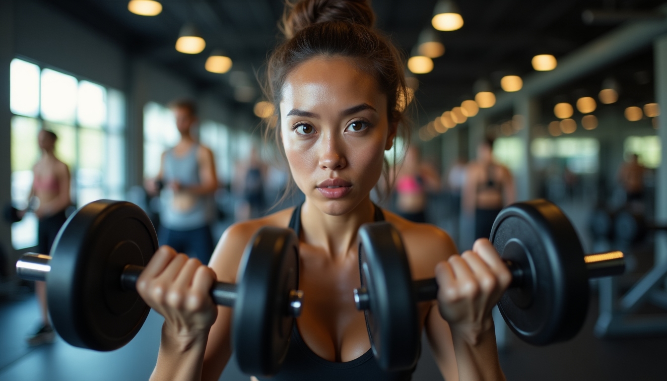 Persoană care ridică greutăți la sală pentru a-și păstra masa musculară