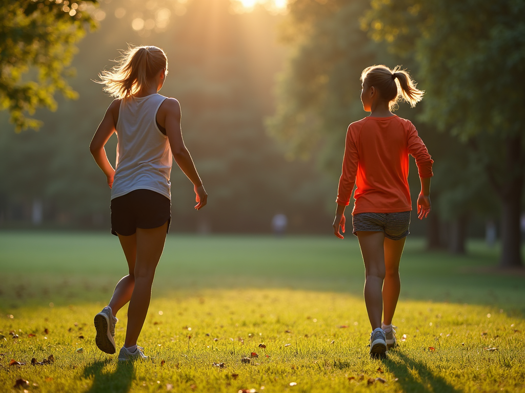 Plimbare relaxantă în parc pentru un stil de viață activ