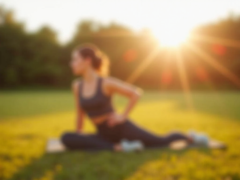 Persoană care face stretching în aer liber