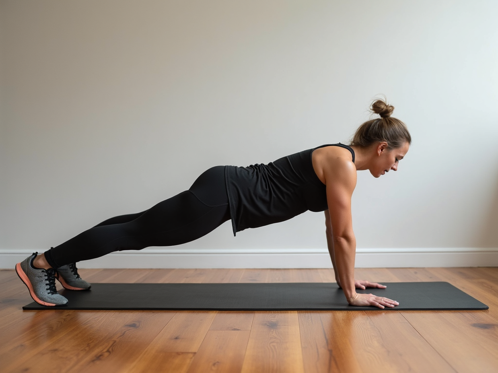 Demonstrație a exercițiului plank pentru abdomen