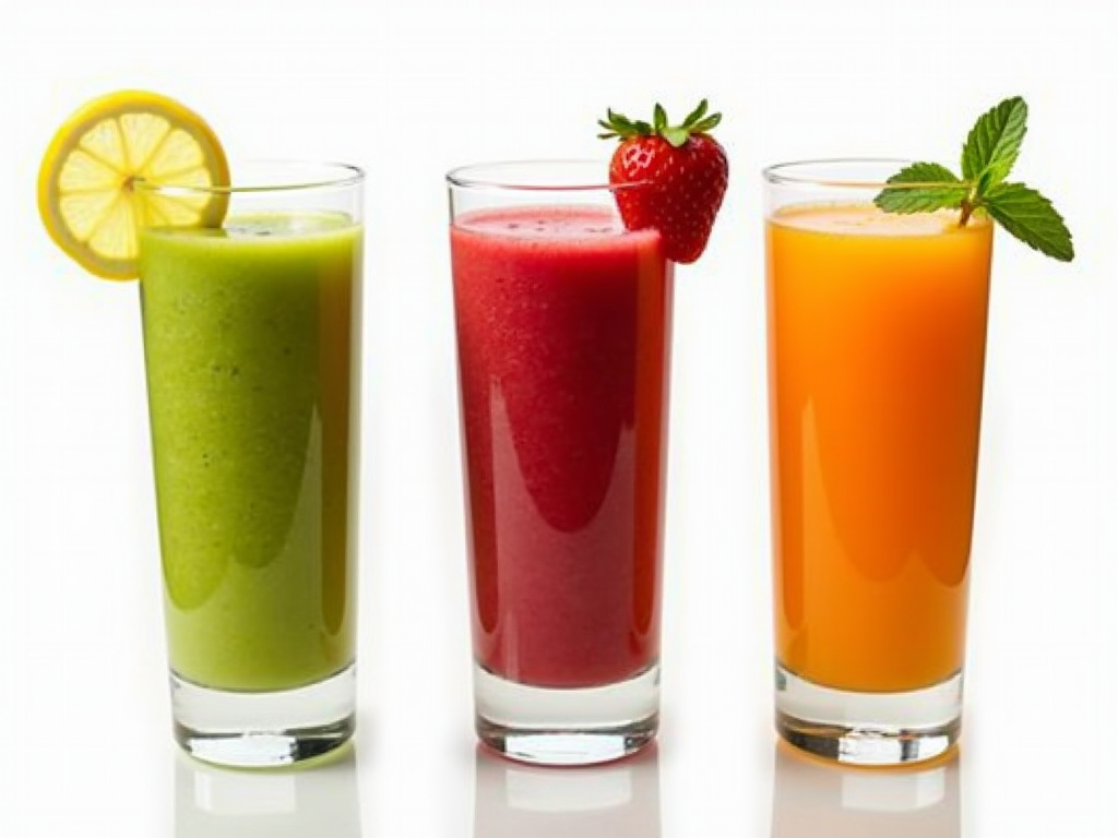 Trei smoothie-uri colorate și apetisante