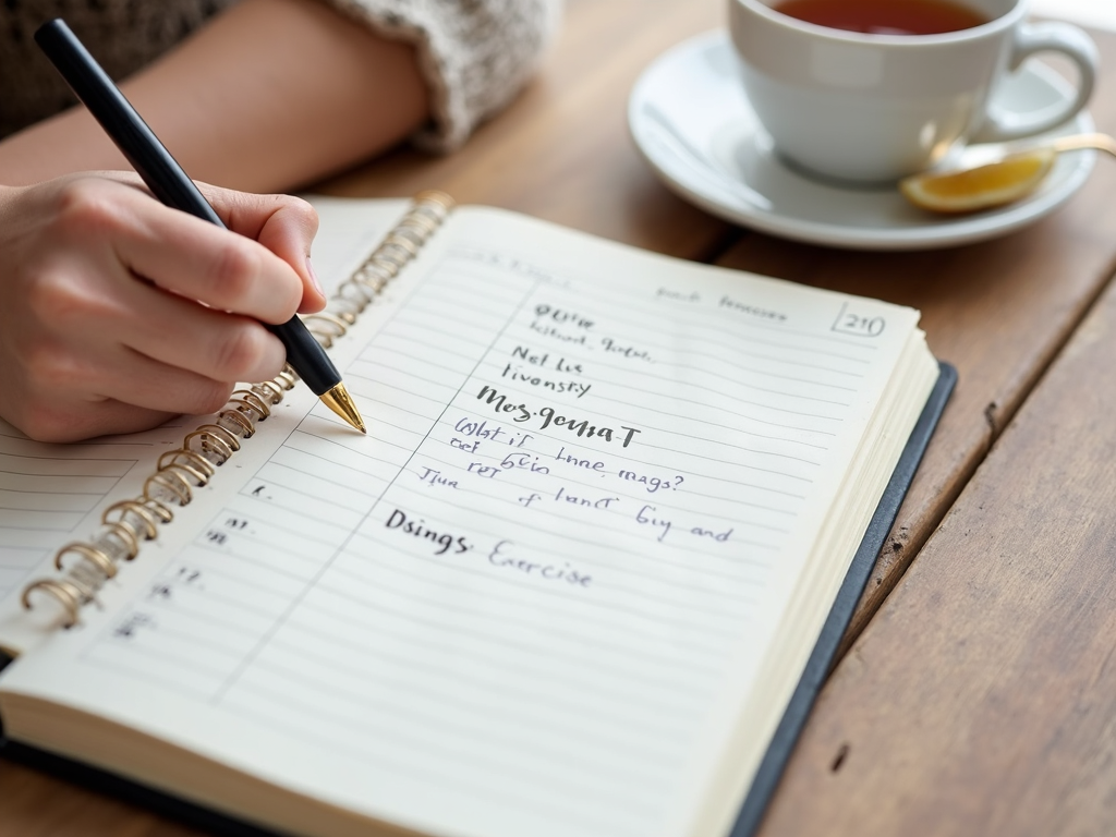 Jurnal alimentar folosit pentru a urmări un regim de slăbit personalizat.