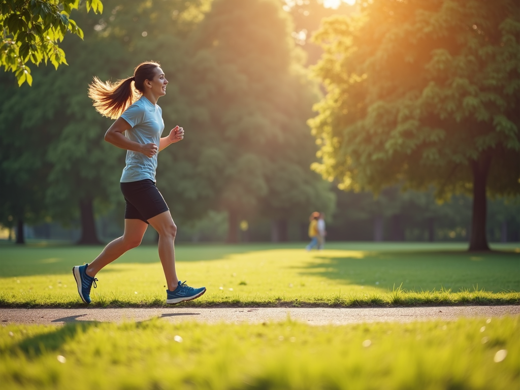 Persoană făcând jogging în parc