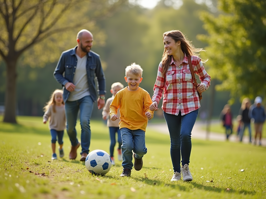 Familie activă în aer liber