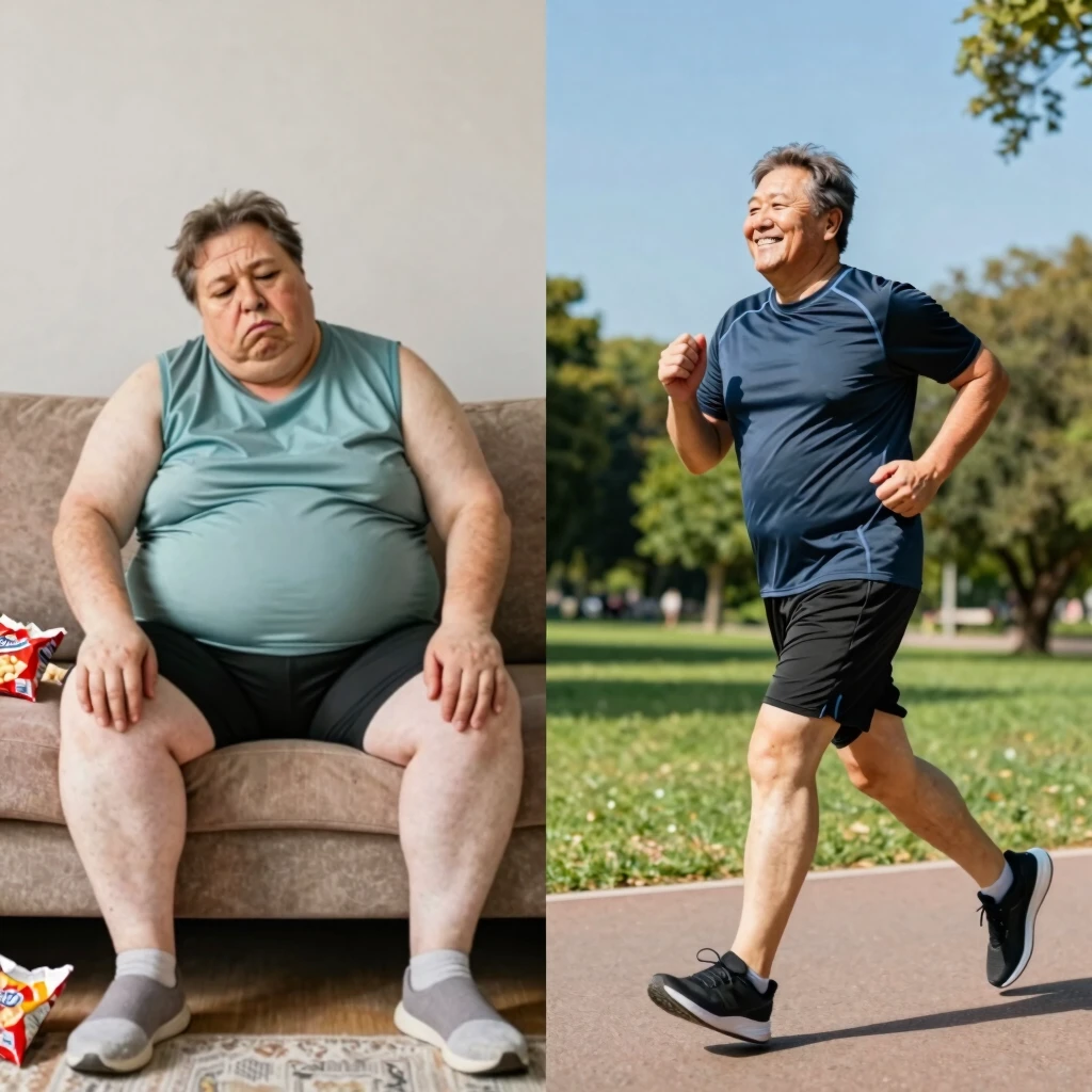 Comparație înainte și după: transformare prin alimentație sănătoasă și slăbit
