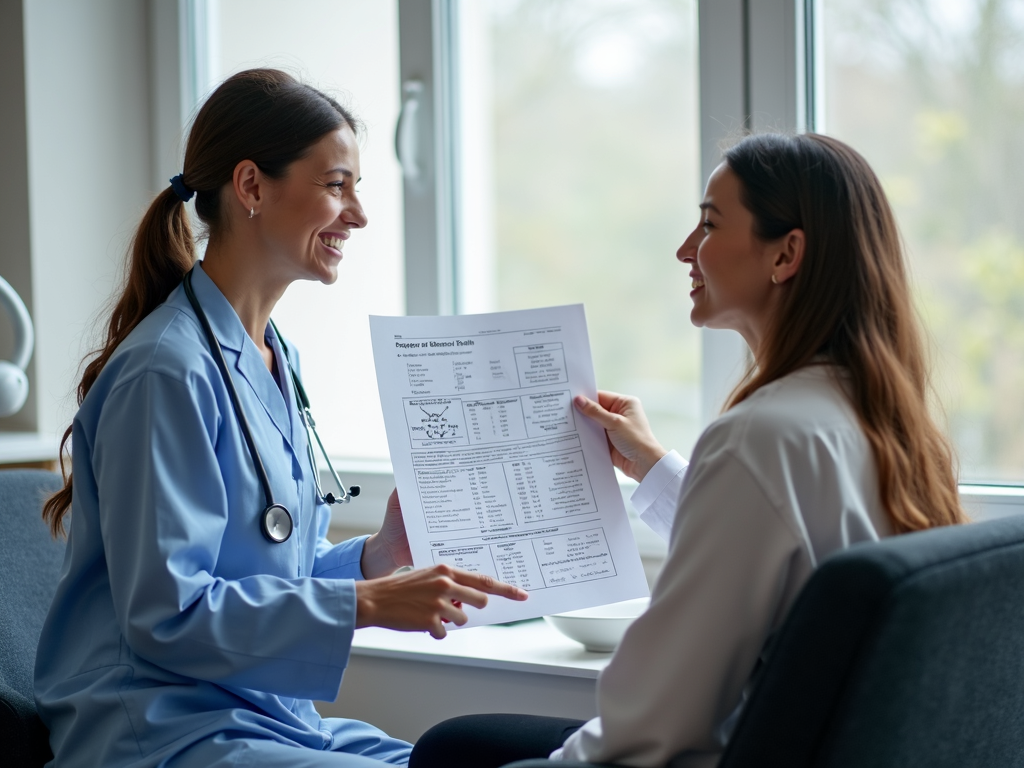 Medic discutând cu pacient despre somn