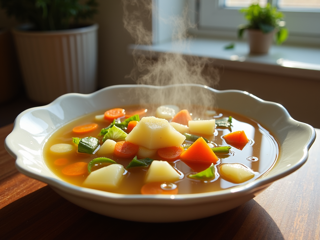 Supă de legume caldă și hrănitoare