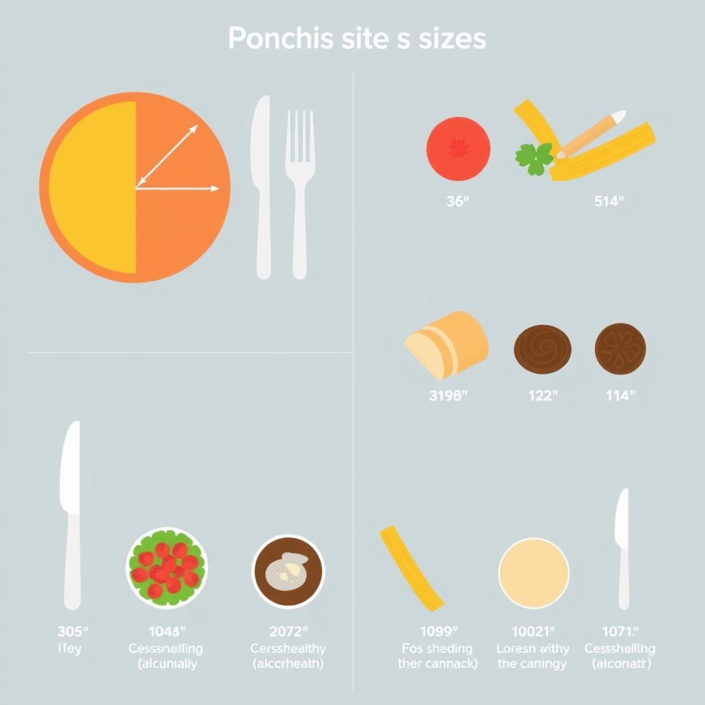 An infographic showing portion sizes of different food groups including vegetables, fruits, grains, and proteins, promoting awareness around healthy eating practices.
