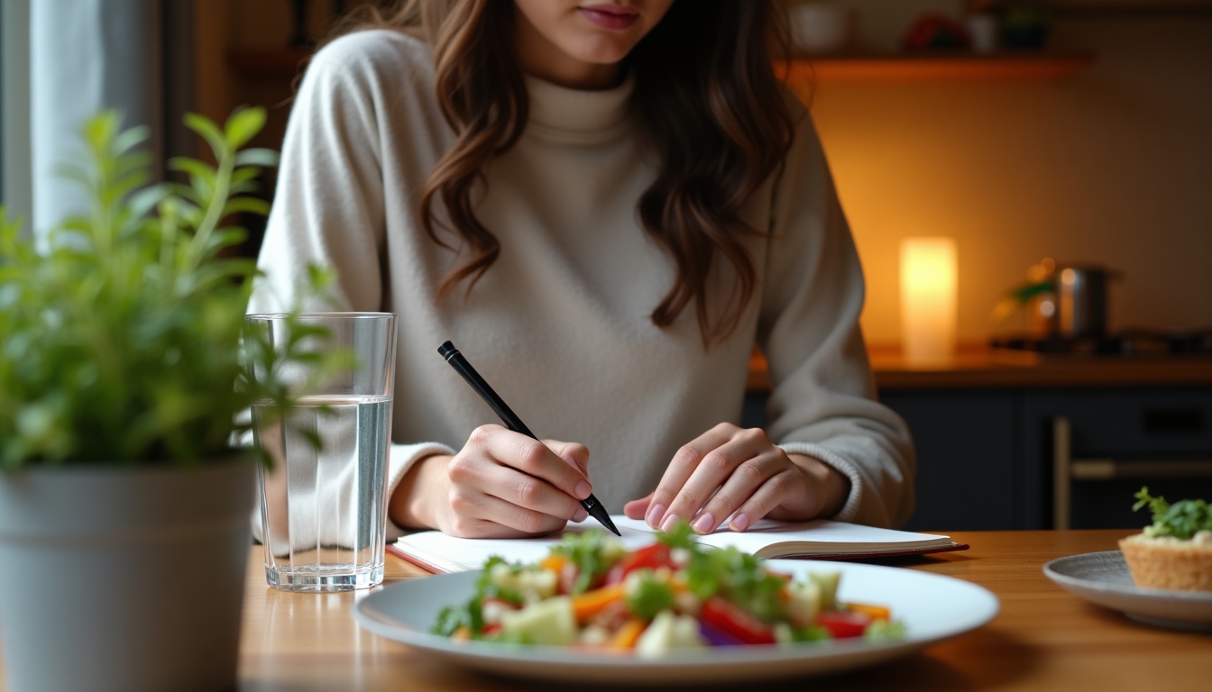 Un jurnal de alimentație și exerciții te ajută să îți urmărești obiceiurile zilnice.