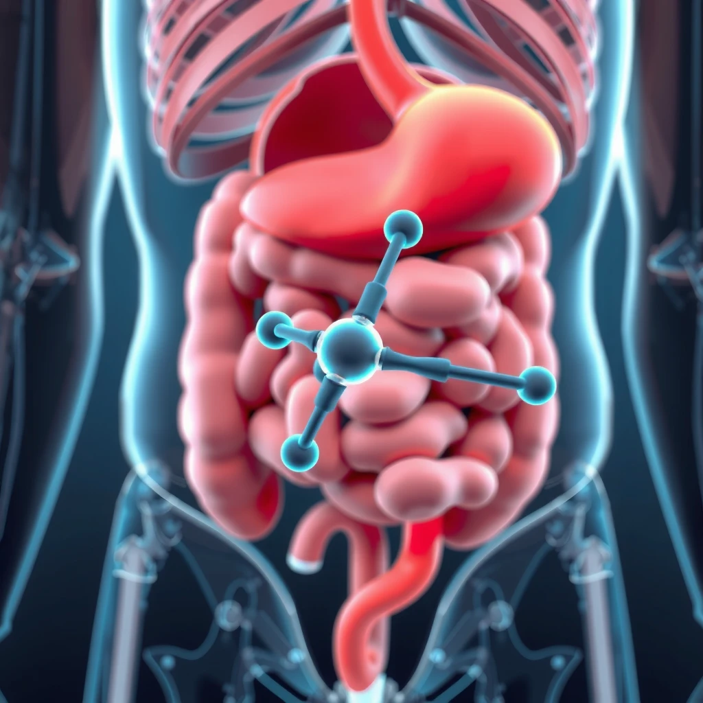 Structura moleculară a cortisolului pe fundal cu celule de grăsime abdominală viscerală