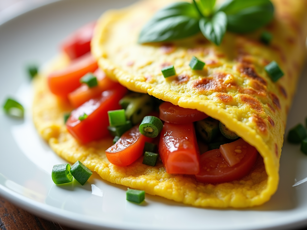 Omletă colorată cu legume proaspete